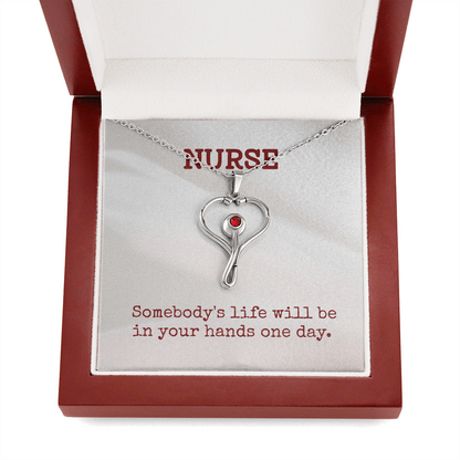 “Somebody's Life” Heartscope Necklace – For Future Nurses