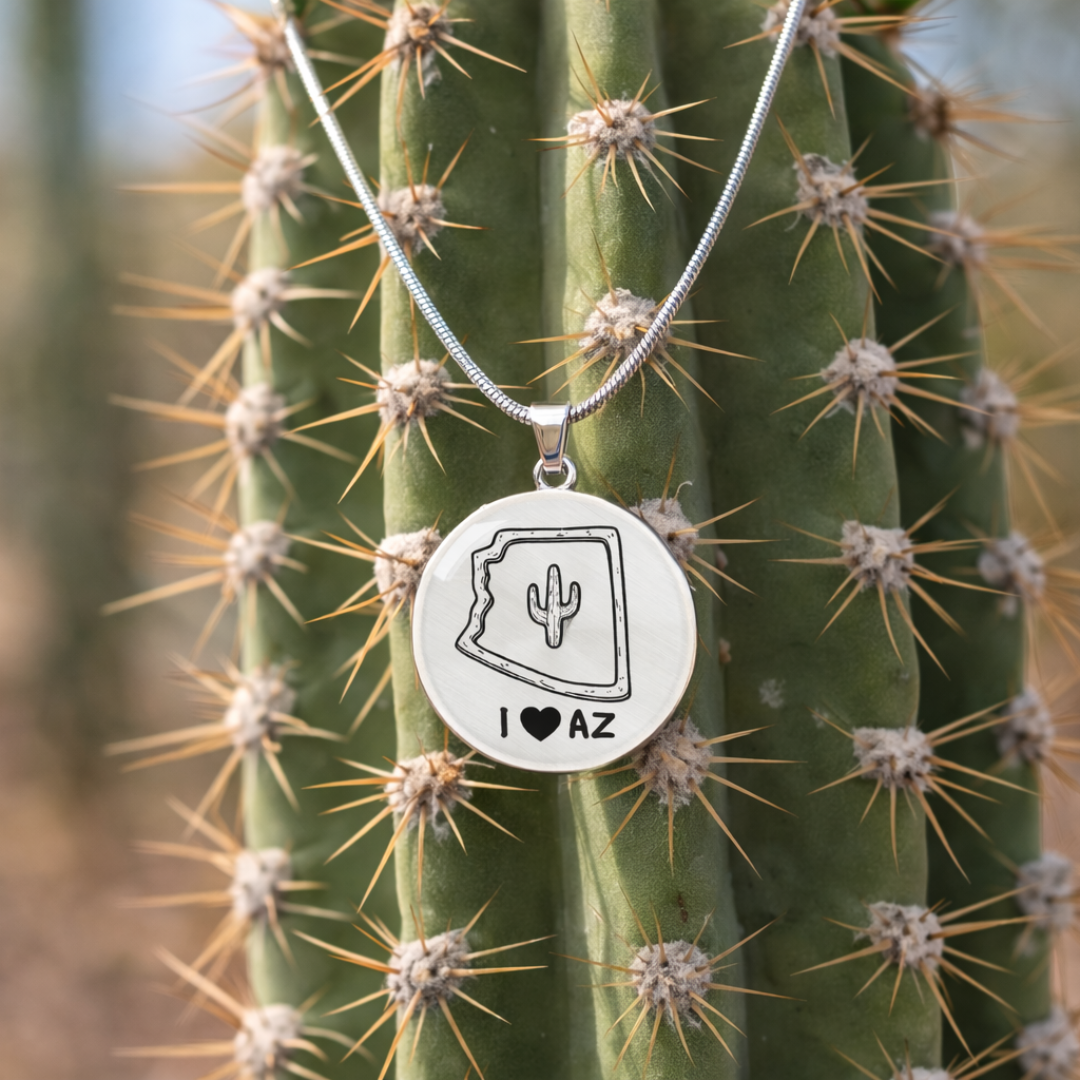 Arizona State Necklace – “I Will Never Desert You” Arizona Keepsake Pendant