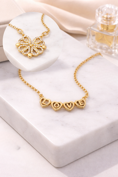 Gigi Love 4-Leaf Clover with Swarovski Pendant Necklace with Mother and Daughter Quotes on Thank You Card, Gifts for Girls, BFF, Women, Gold Plated