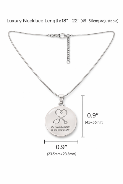 Nurse Hero Necklace – “She Needed a Hero, So She Became One” Stethoscope Pendant