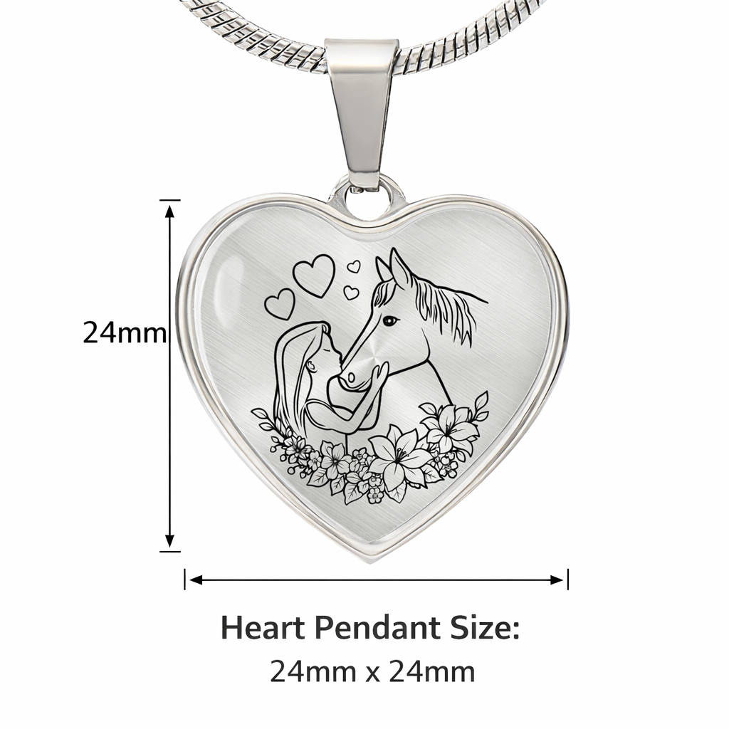 Girl and Horse Heart Necklace Meaningful Gift for Horse Lovers