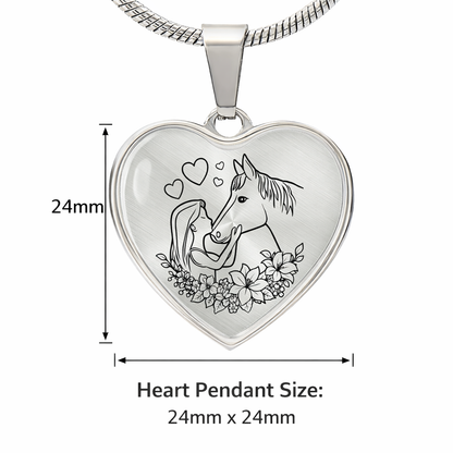 Girl and Horse Heart Necklace Meaningful Gift for Horse Lovers