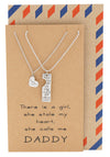 Noah Father's Day Card Father Daughter Personalized Engraved Necklaces