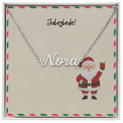 Juleglede Personalized Name Necklace – Custom Norwegian Christmas Gift (Made in USA)