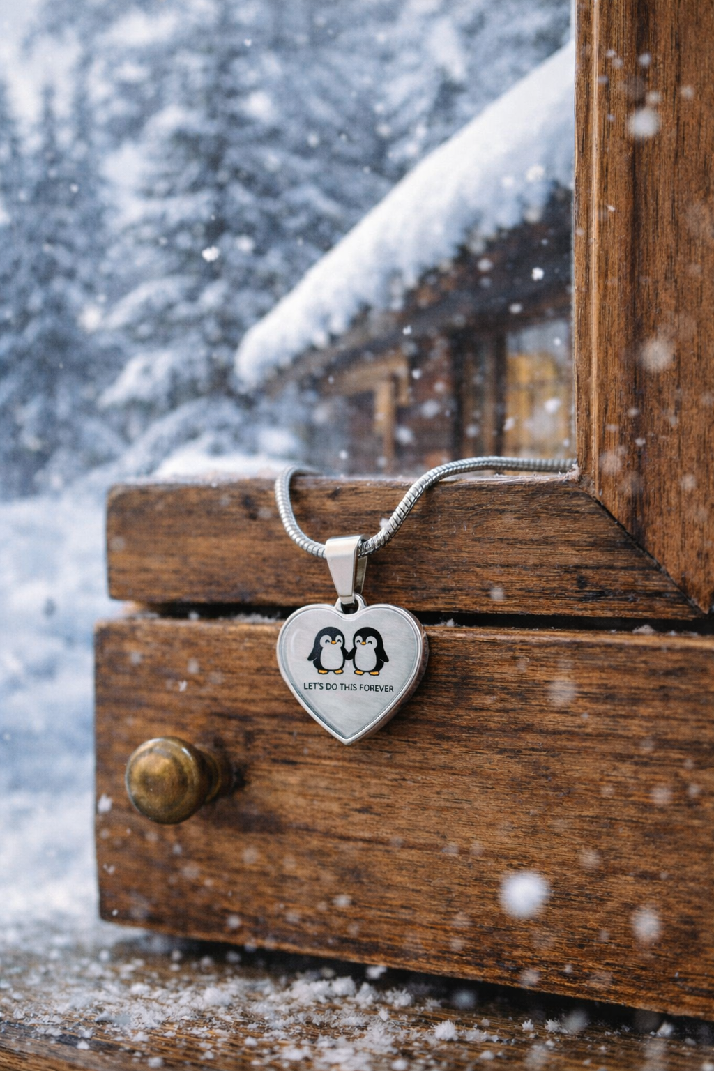 “Let's Do This Forever” Penguin Heart Necklace – A Symbol of Always Together