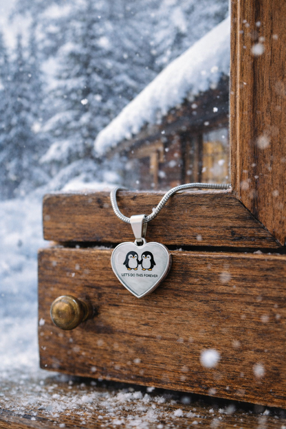 “Let's Do This Forever” Penguin Heart Necklace – A Symbol of Always Together