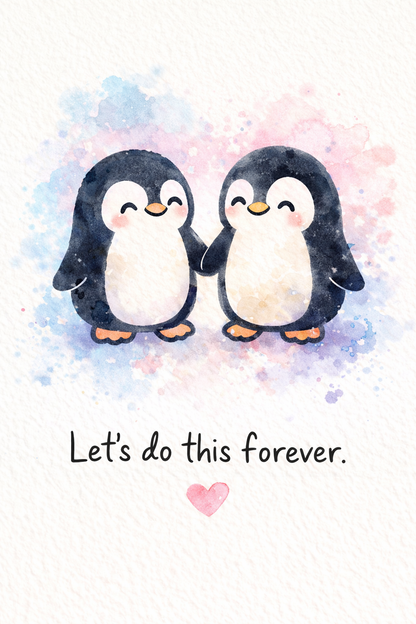 “Let's Do This Forever” Penguin Heart Necklace – A Symbol of Always Together