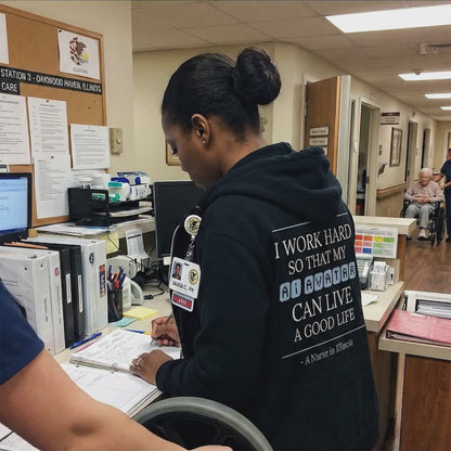 Nurse Appreciation Gift for Her | I Work Hard So My AI Avatar Can Live a Good Life | Illinois Nurse Hoodie