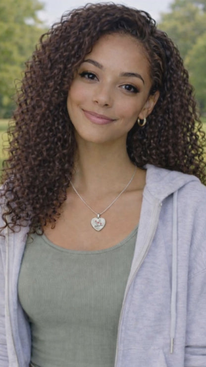 "Love Wins" Heart Necklace – Tic-Tac-Toe Love Pendant for Valentine's Day, Young Love & Sweet Moments