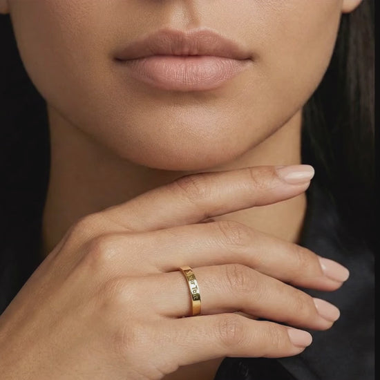 stainless steel engraved ring for mom