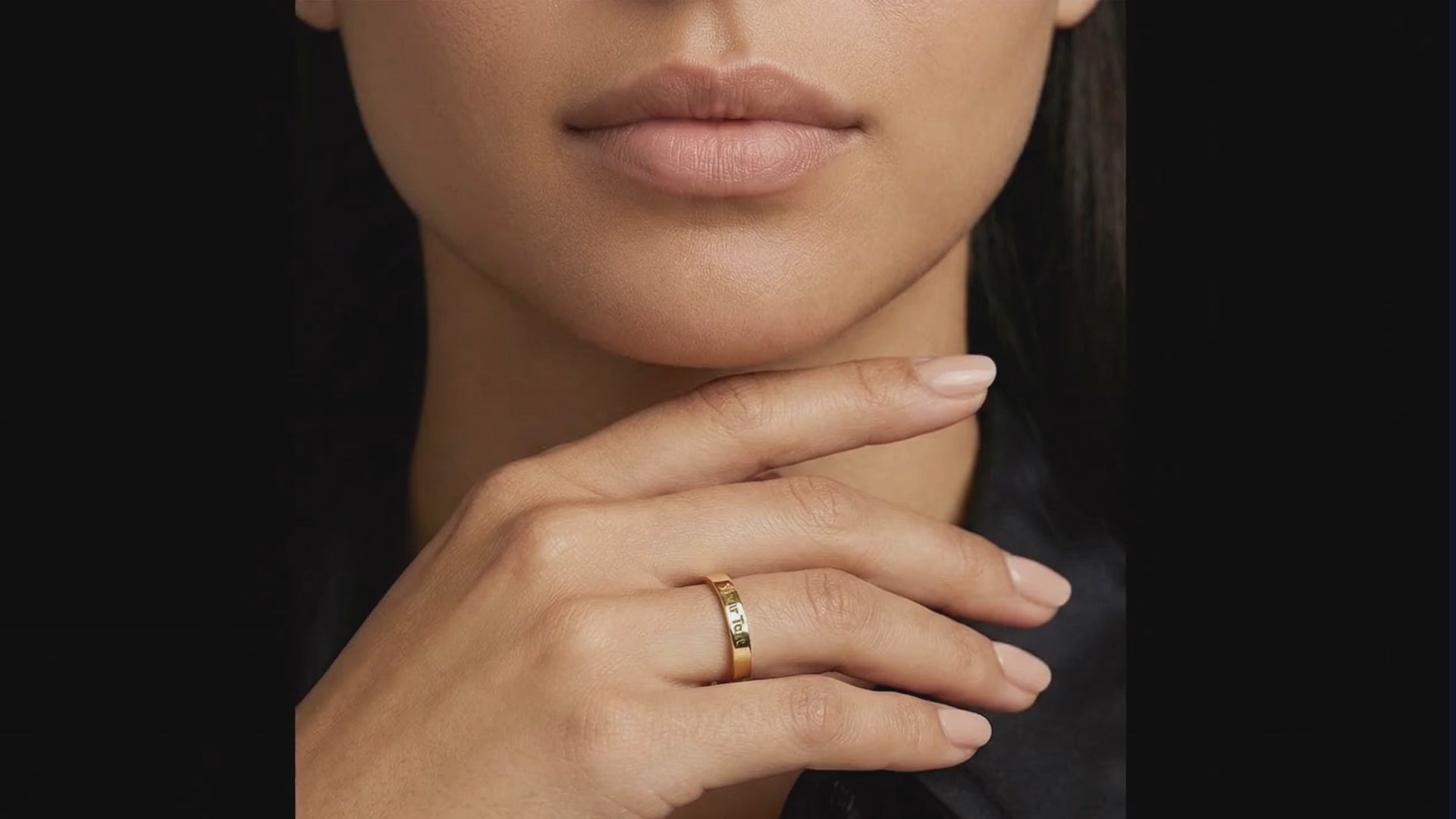 stainless steel engraved ring for mom