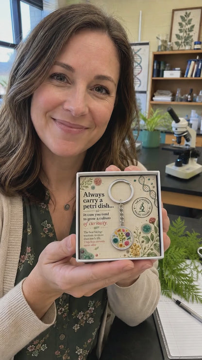Always Carry a Petri Dish Keychain | Biology Teacher Gift