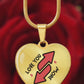 Luxury Heart Pendant Necklace – “Love You More” | Reverse Card Inspired Valentine Gift | Playful Romantic Jewelry