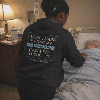 Nurse Appreciation Gift for Her | I Work Hard So My AI Avatar Can Live a Good Life | Georgia Nurse Hoodie