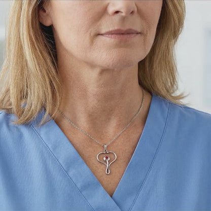Nurse Appreciation Gift for Her | You Give More Than Anyone Will Ever Fully See | HeartScope Necklace with Message Card