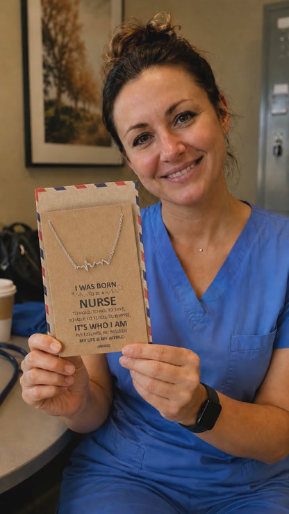 Macaria Electrocardiogram Heartbeat Necklace, Nurse Gifts