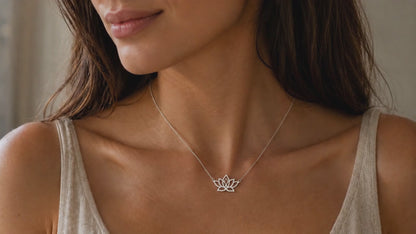 Quinnlyn & Co. Phoenix Om Lotus Flower Pendant Necklace, Handmade Gifts for Women with Inspirational Quote on Greeting Card