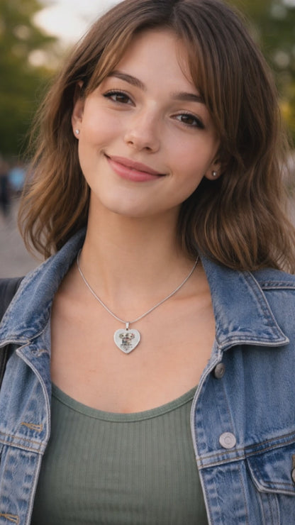 I Like You a Bot! Heart Necklace – Cute Robot Love Pendant for Valentine's Day, Young Love & Playful Moments