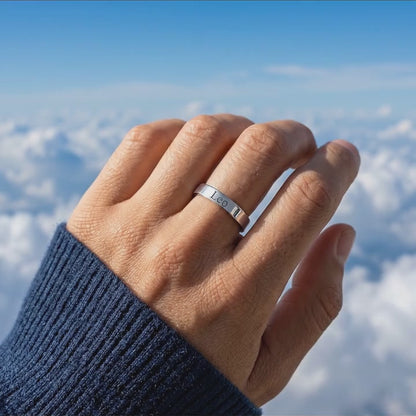 stackable pet remembrance ring in gold finish