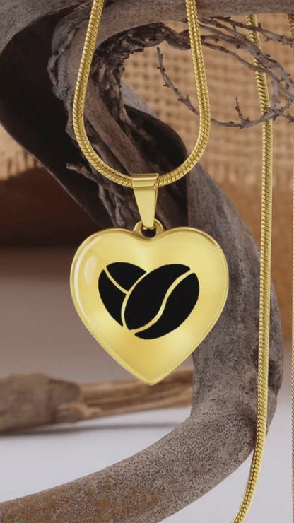 Coffee Bean Heart Necklace