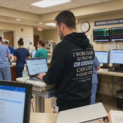 Nurse Appreciation Gift for Her | I Work Hard So My AI Avatar Can Live a Good Life | Texas Nurse Hoodie