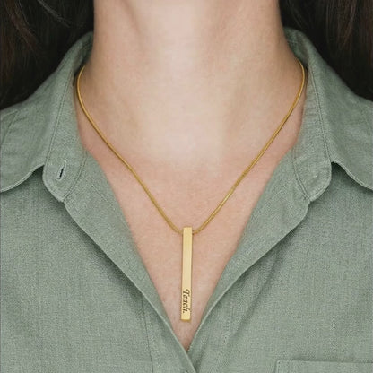 Teacher Appreciation Gift for Her | Teach. Love. Inspire. | Engraved 4-Sided Stick Necklace with Message Card