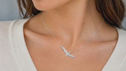 Joyfulle Aquila Eagle Pendant Necklace, Handmade Graduation Gifts for Women, Religious Jewelry with Inspirational Greeting Card