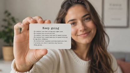 Quinnlyn & Co. Clive Engraved Keep Going Wallet Card, Birthday Gifts for Special Someone, Gifts for Men with Inspirational Message