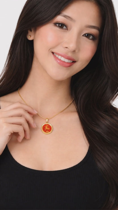 Lucky Horse Medallion Necklace for Prosperity Strength and New Beginnings