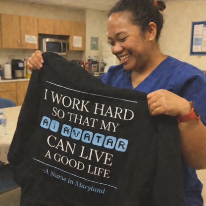 Nurse Appreciation Gift for Her | I Work Hard So My AI Avatar Can Live a Good Life | Maryland Nurse Hoodie