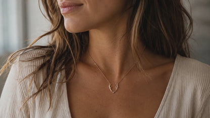 Allysa Deer Antler Pendant Gemini Necklace