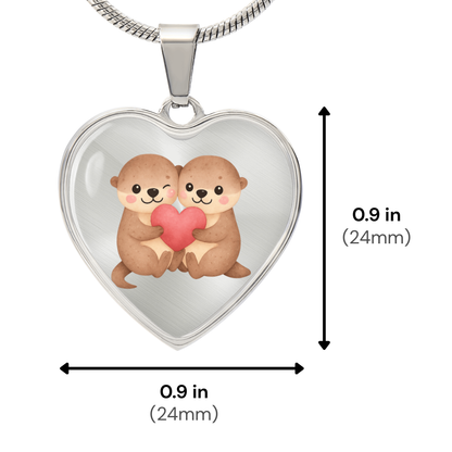 Otter Heart Necklace – Cute Couple Jewelry