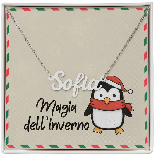Magia dell’Inverno Personalized Name Necklace - Custom Italian Winter Gift (Made in USA)