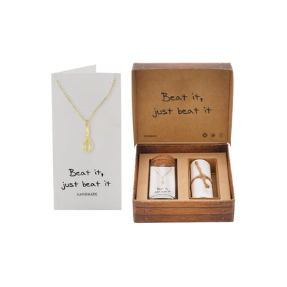 Elizabeth Cute Whisk Egg Beater Pendant Necklace, Gift for Baker, Inspirational Quote