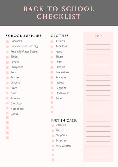 Free Back-To-School Printables Checklists and Planners