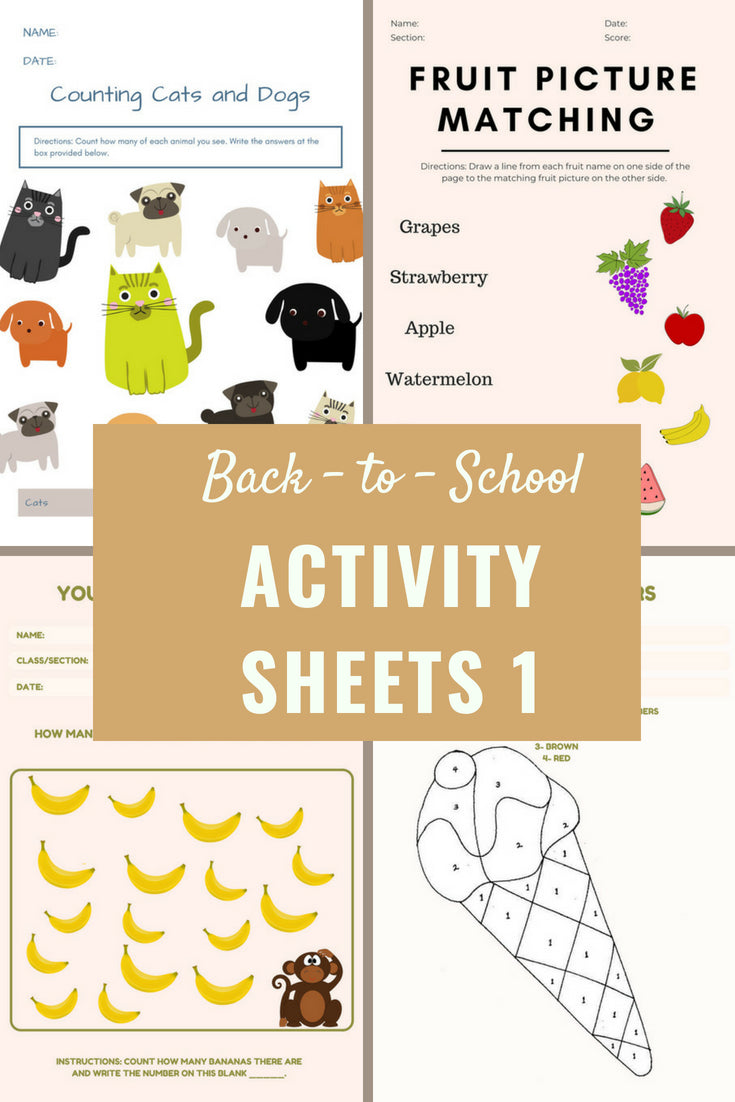 Free Back-To-School Printables - Activity Sheets