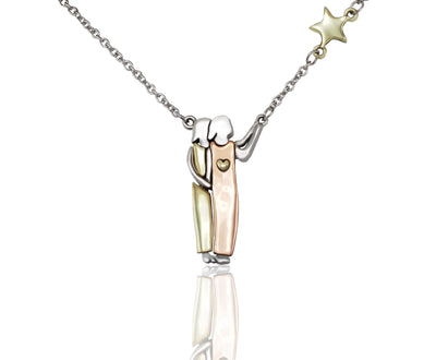 Gracyn Sisters and Star Pendant Necklace, Gifts for Best Friends with Greeting Card