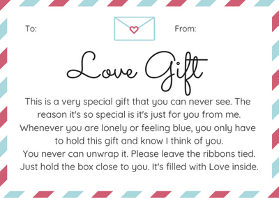 Free Love in a Box Gift Printables