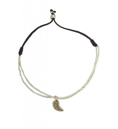 Khajee Leaf Silver Charm Bracelet