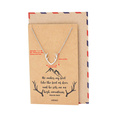 Allysa Deer Antler Pendant Gemini Necklace