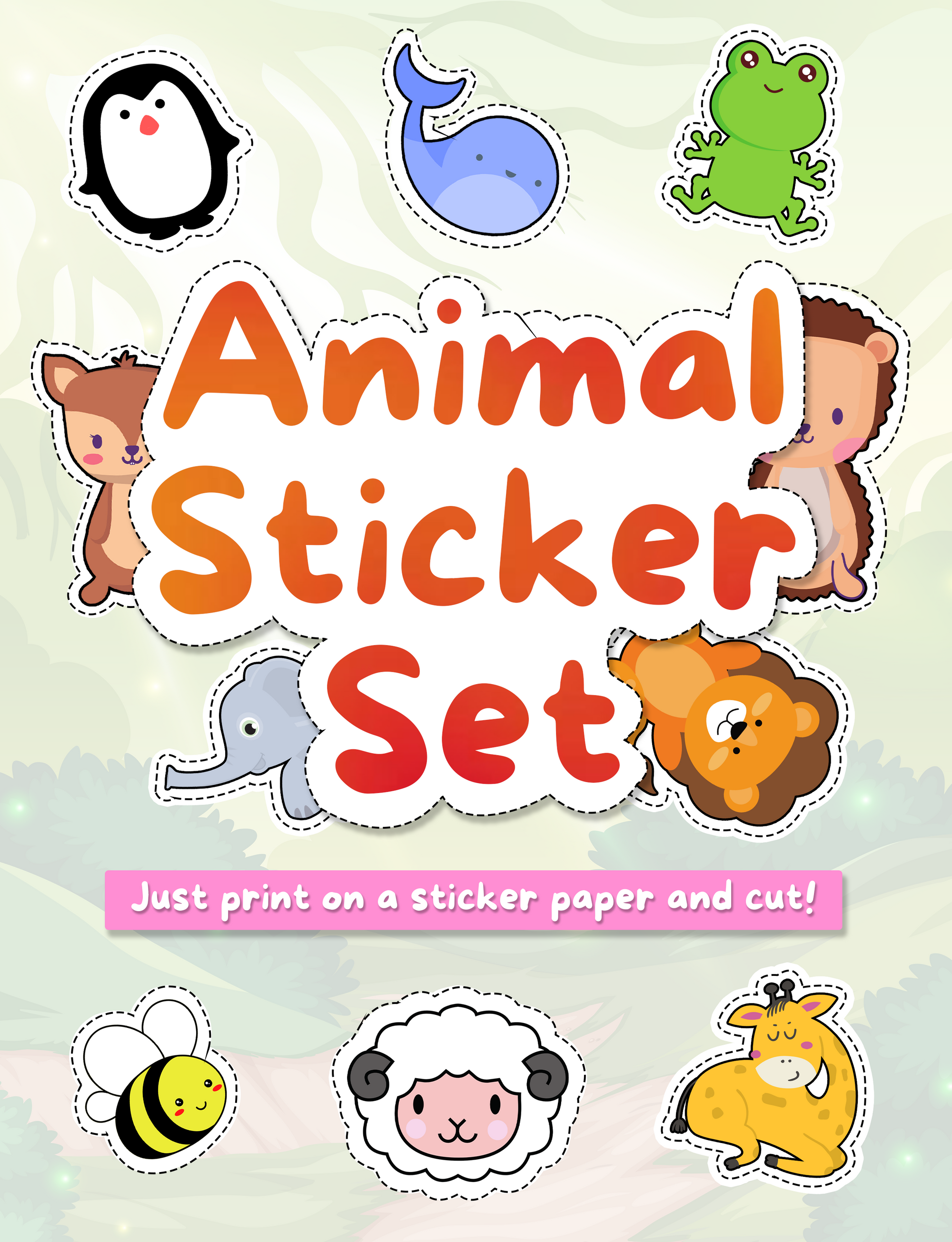 Free Back-To-School Printables Cute Animal Sticker Set