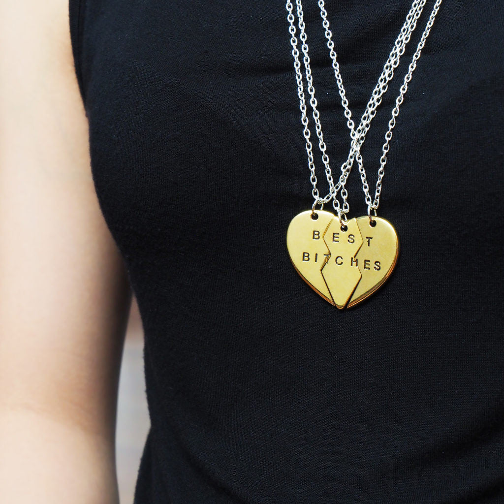 Lillian Best Friend Necklaces, 3-Piece Best B*****s Friendship