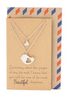 Sabrina Mother and Daughter Bird's Heart Necklace Set for 2