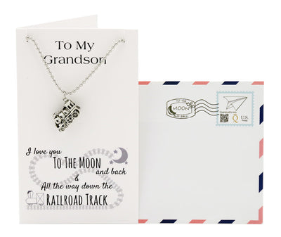 Cal Train Necklace Love You to the Moon and Back Grandson Gifts