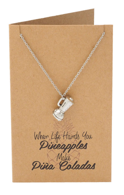 Diane Pineapple Necklace with Blender Charm Pendant for Women