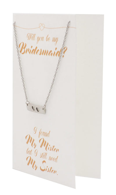 Juliet Two Hearts Bar Necklace for Bridesmaid