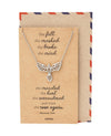 Brinley Phoenix Pendant Women Necklace, Bird Charm with Motivational Quote Card