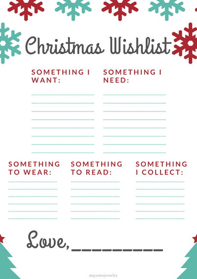 Free Christmas Wishlist Printables