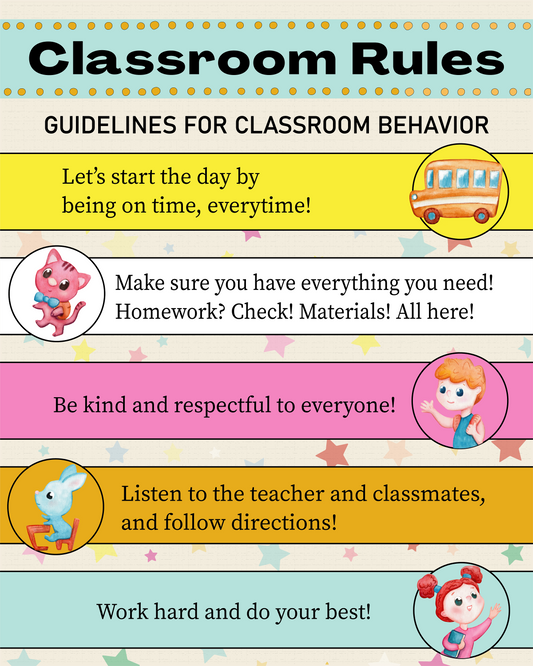 Free Back-To-School Printables Classroom Rules and Guidelines Poster
