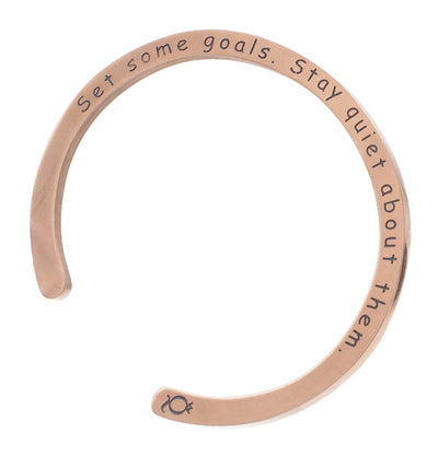 Rayne Set Your Goals Flat Cuff Engraved Bracelet